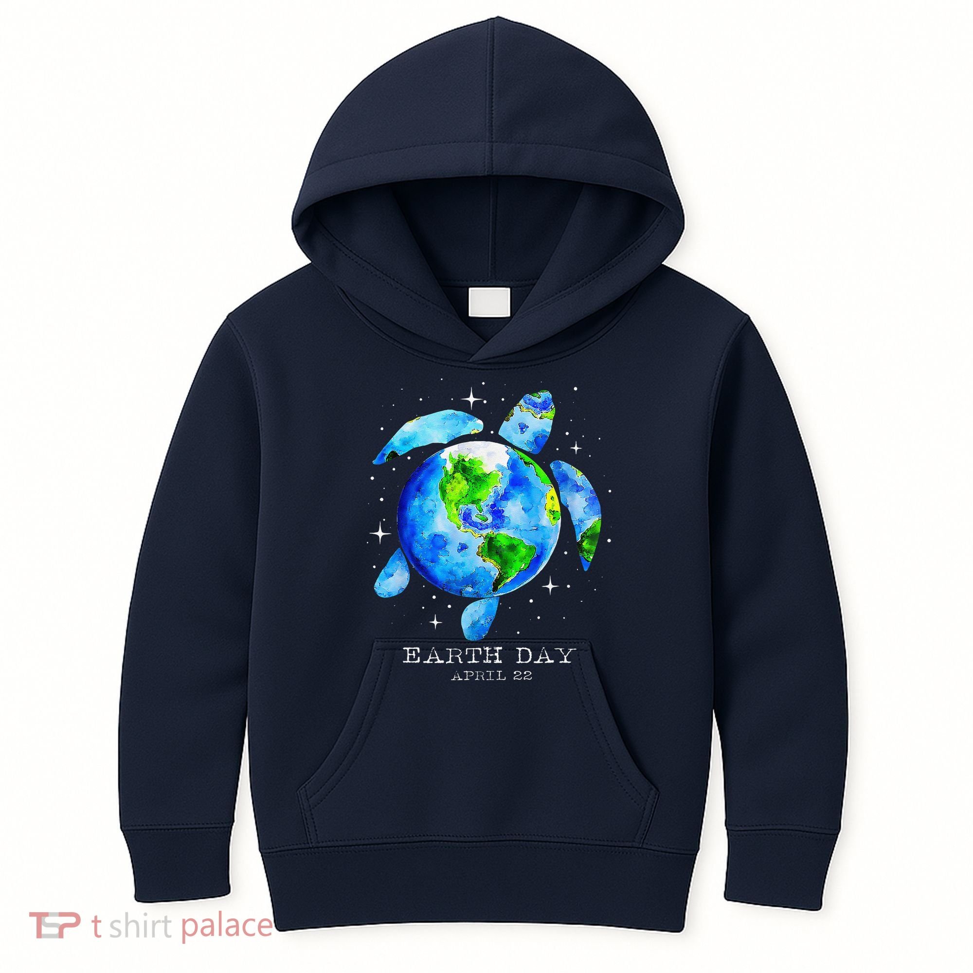 Earth Day 2024 Restore Earth Sea Turtle Art Save The Planet Kids Hoodie