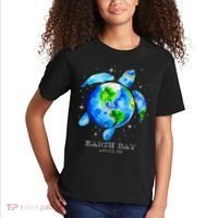 Earth Day 2024 Restore Earth Sea Turtle Art Save The Planet Kids T-Shirt thumb 2