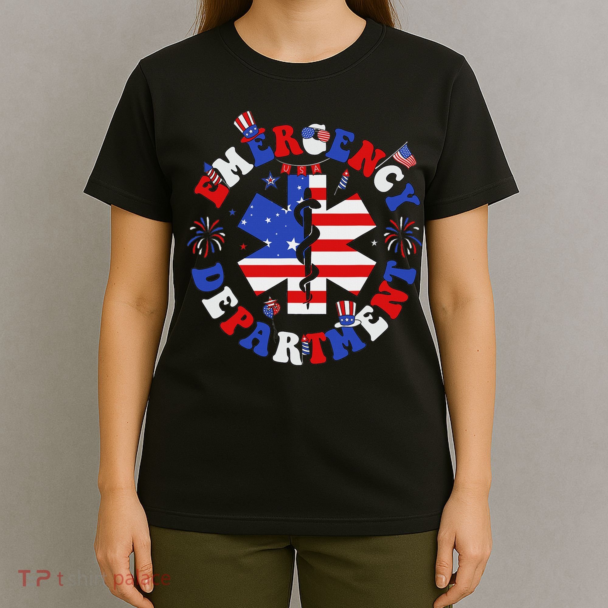 Emergency Department 4th Of July Usa Emergency Room Nurse T-Shirt