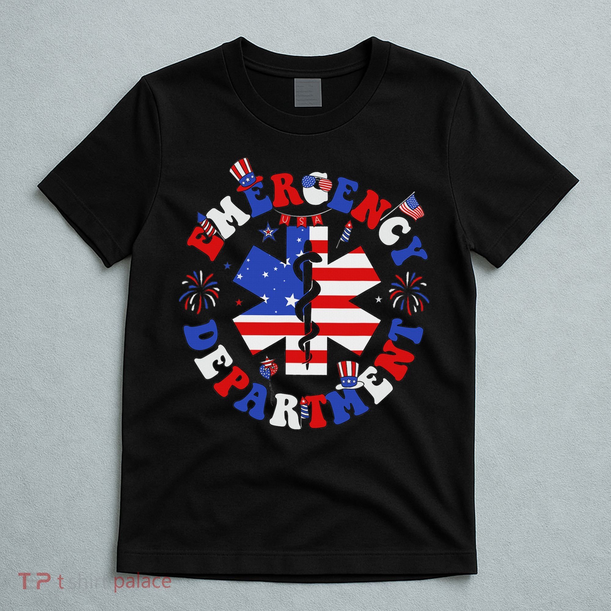 Emergency Department 4th Of July Usa Emergency Room Nurse T-Shirt