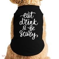 Eat Drink And Be Scary Funny Halloween Party Doggie Tank thumb 0