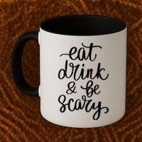 Eat Drink And Be Scary Funny Halloween Party Coffee Mug thumb 2