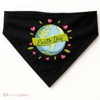 Earth Day Awareness Cute Heart USA-Made Doggie Bandana thumb 0