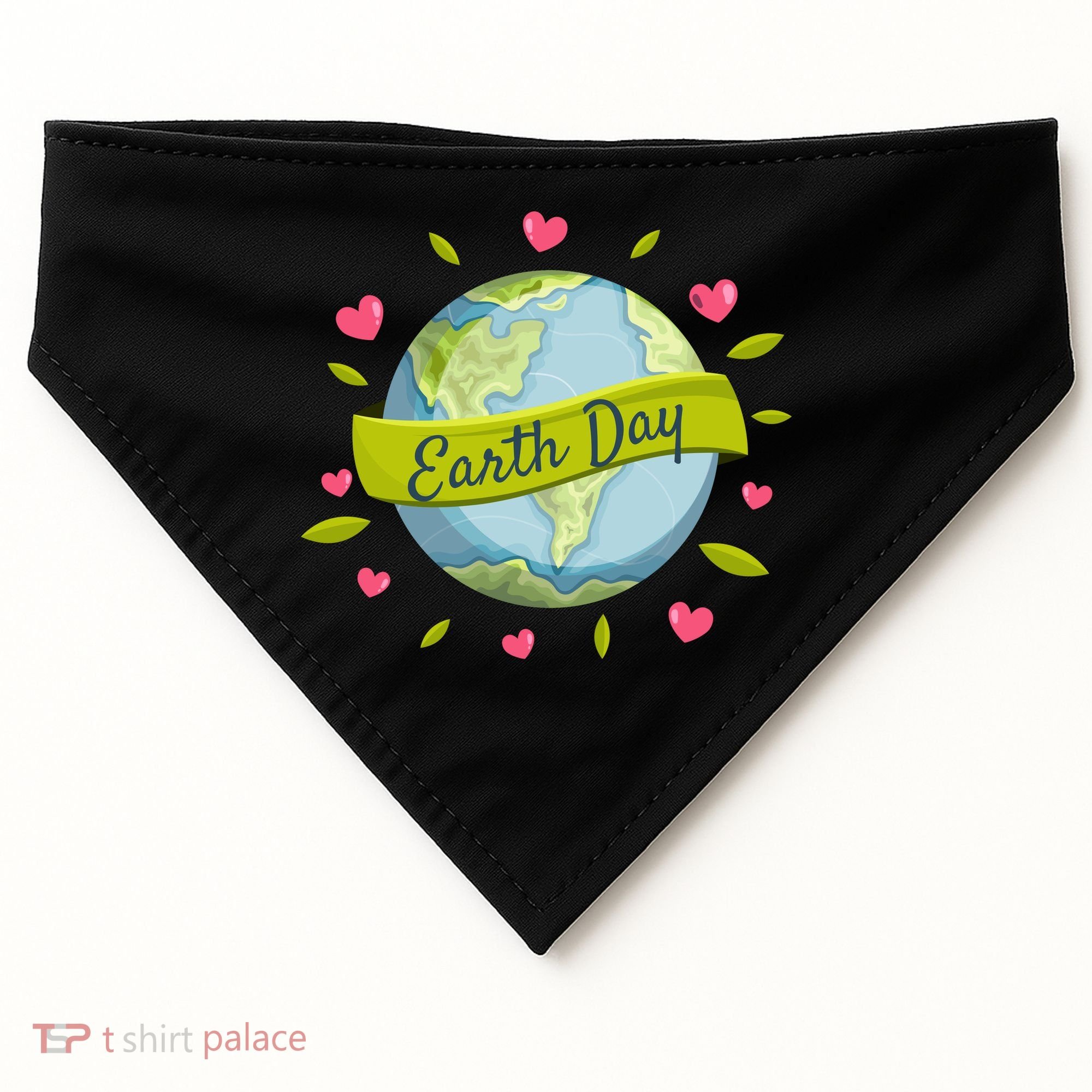 Earth Day Awareness Cute Heart USA-Made Doggie Bandana