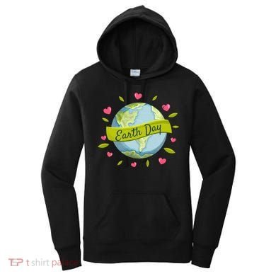 Earth Day Awareness Cute Heart Women's Hoodie