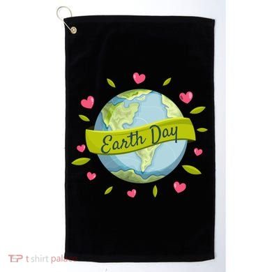 Earth Day Awareness Cute Heart Golf Towel