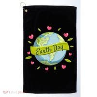 Earth Day Awareness Cute Heart Golf Towel thumb 0