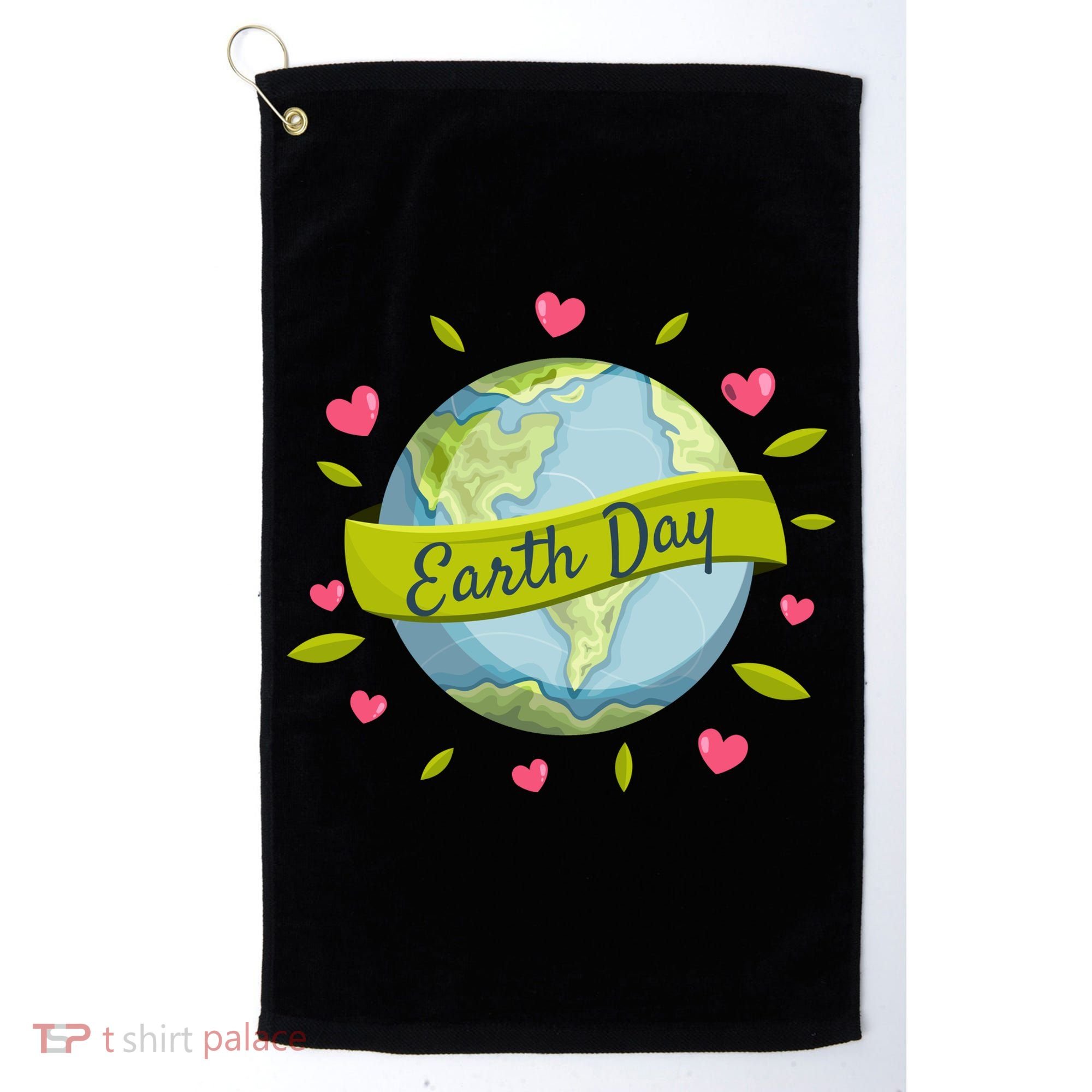 Earth Day Awareness Cute Heart Golf Towel