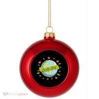 Earth Day Awareness Cute Heart Plastic Christmas Ball Ornament thumb 0