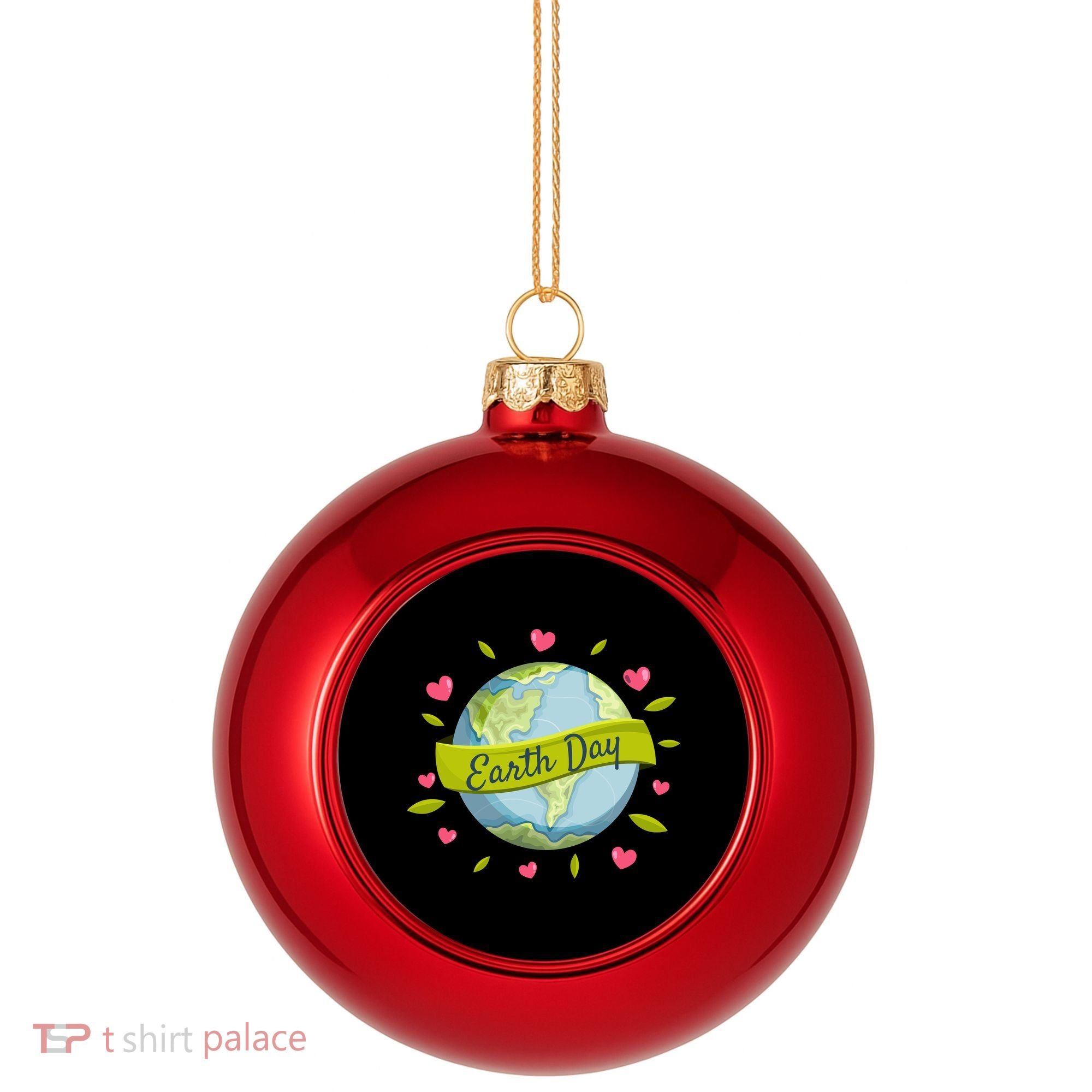 Earth Day Awareness Cute Heart Plastic Christmas Ball Ornament