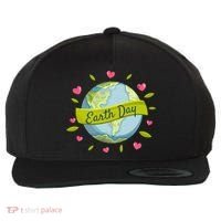 Earth Day Awareness Cute Heart Wool Snapback Cap thumb 0