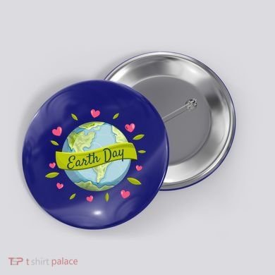 Earth Day Awareness Cute Heart Button