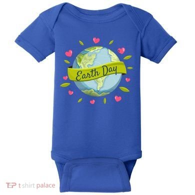 Earth Day Awareness Cute Heart Baby Bodysuit