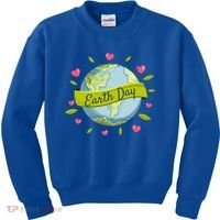Earth Day Awareness Cute Heart Kids Sweatshirt thumb 0