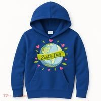Earth Day Awareness Cute Heart Kids Hoodie thumb 0