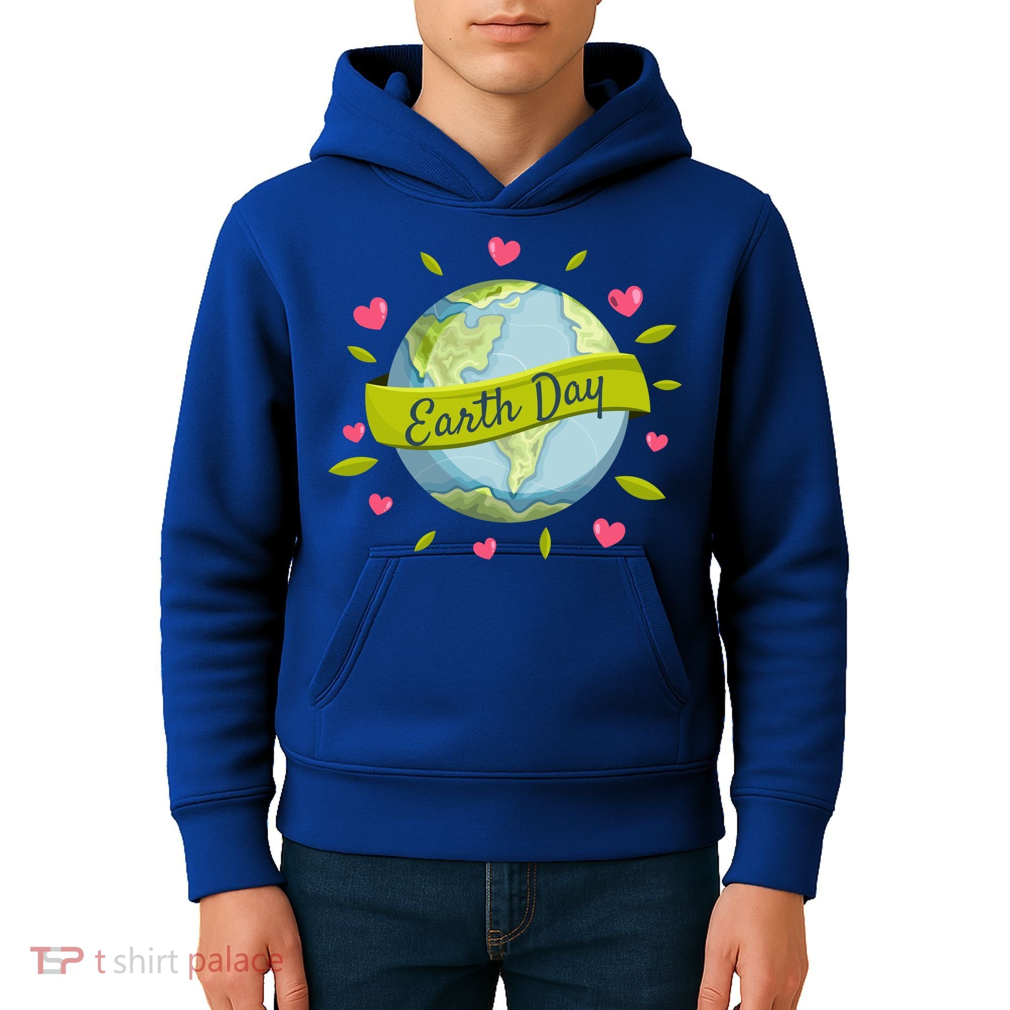 Earth Day Awareness Cute Heart Kids Hoodie