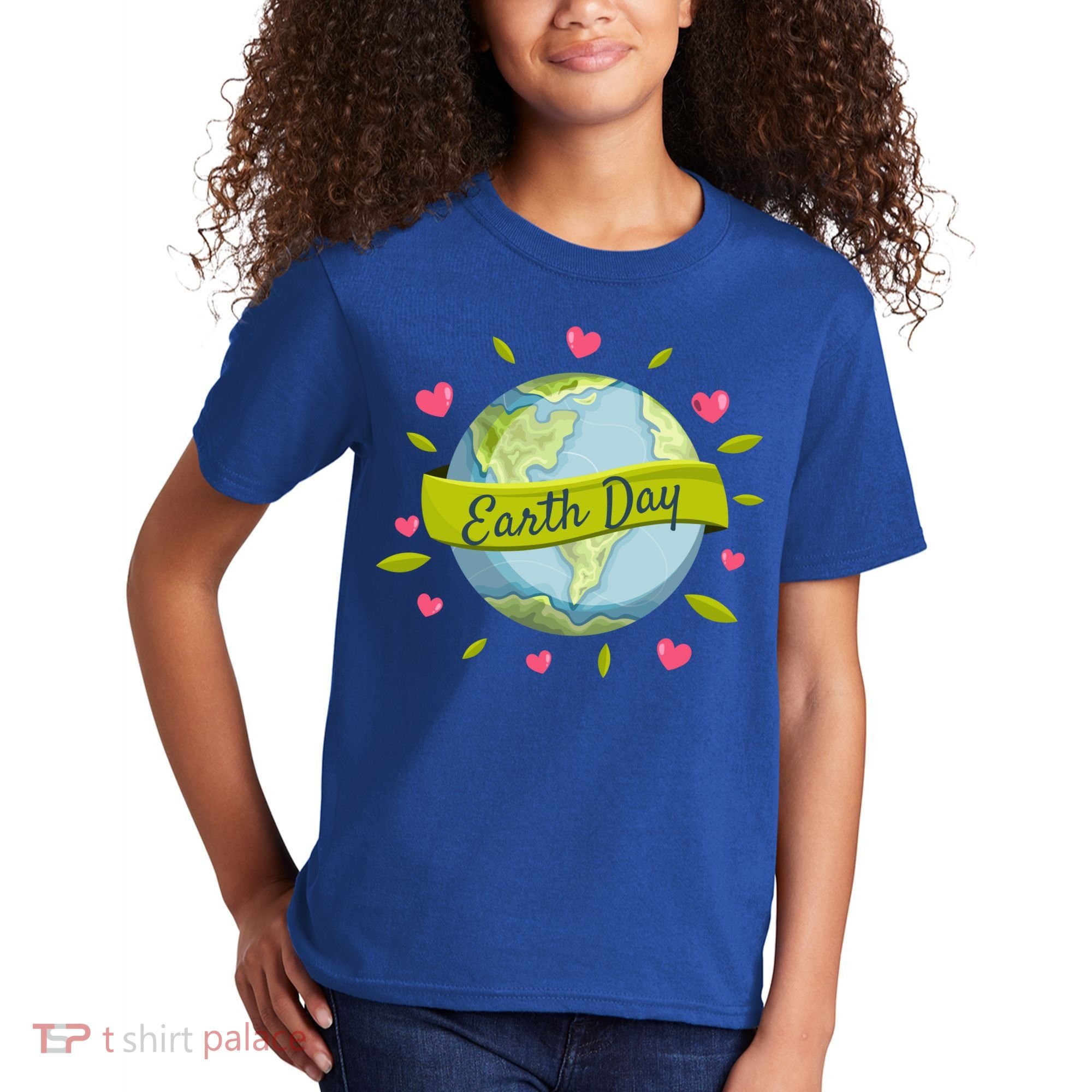 Earth Day Awareness Cute Heart Kids T-Shirt