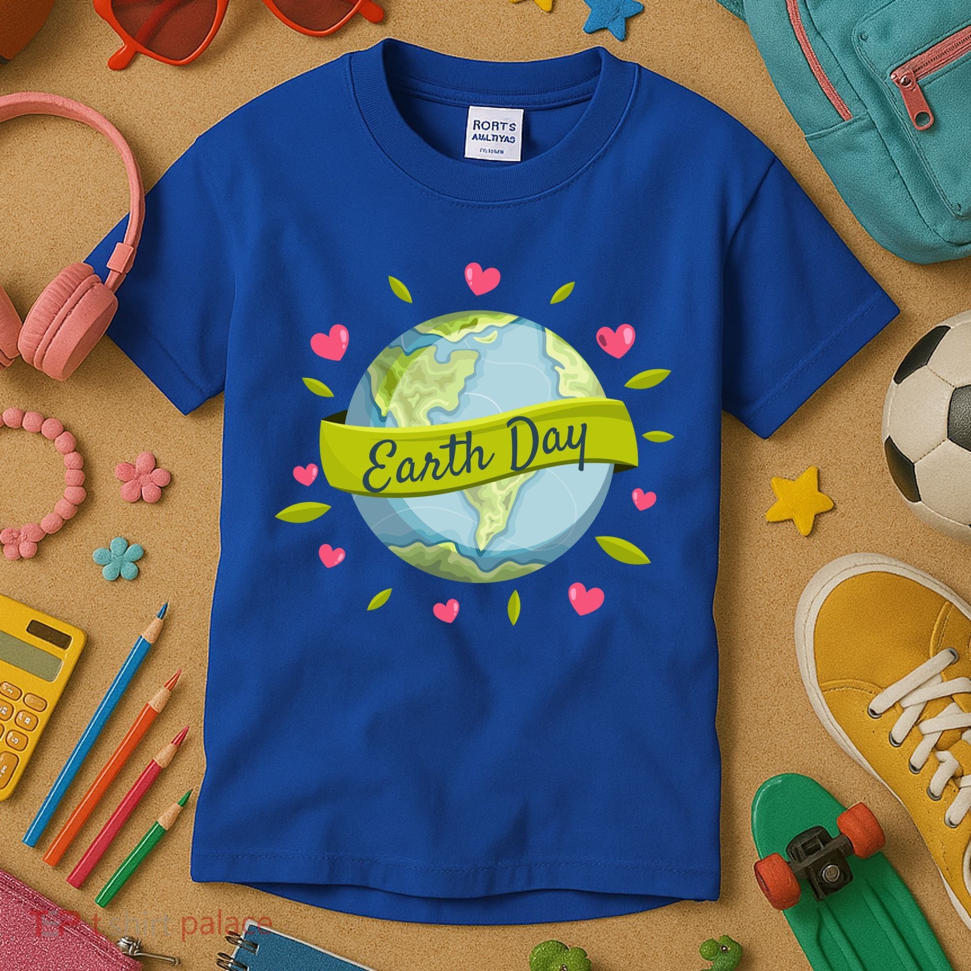 Earth Day Awareness Cute Heart Kids T-Shirt