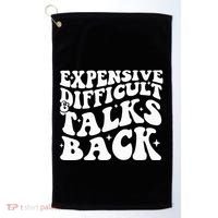 Expensive Difficult And Talks Back Funny Golf Towel thumb 0