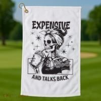 Expensive Difficult And Talks Back Golf Towel thumb 1