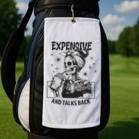 Expensive Difficult And Talks Back Golf Towel thumb 2