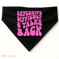 Expensive Difficult And Talks Back Retro USA-Made Doggie Bandana thumb 0