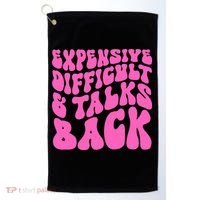 Expensive Difficult And Talks Back Retro Golf Towel thumb 0