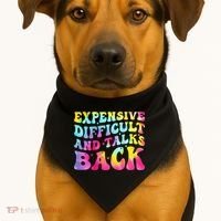 Expensive Difficult and Talks Back Groovy Mothers' Day USA-Made Doggie Bandana thumb 1