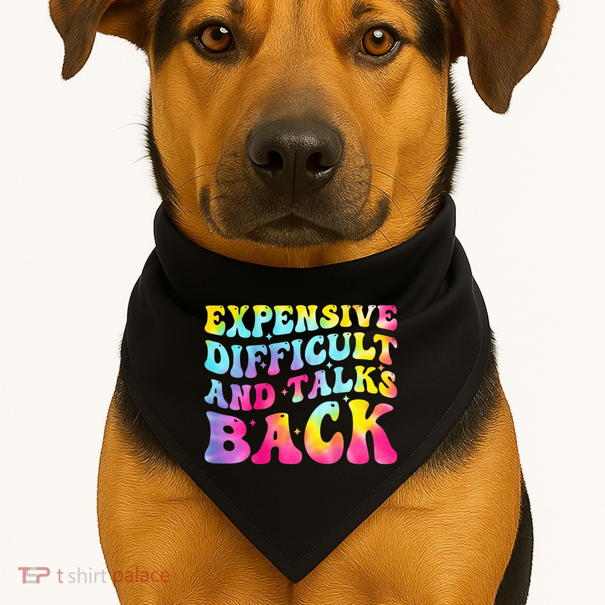 Expensive Difficult and Talks Back Groovy Mothers' Day USA-Made Doggie Bandana