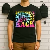 Expensive Difficult and Talks Back Groovy Mothers' Day T-Shirt thumb 6