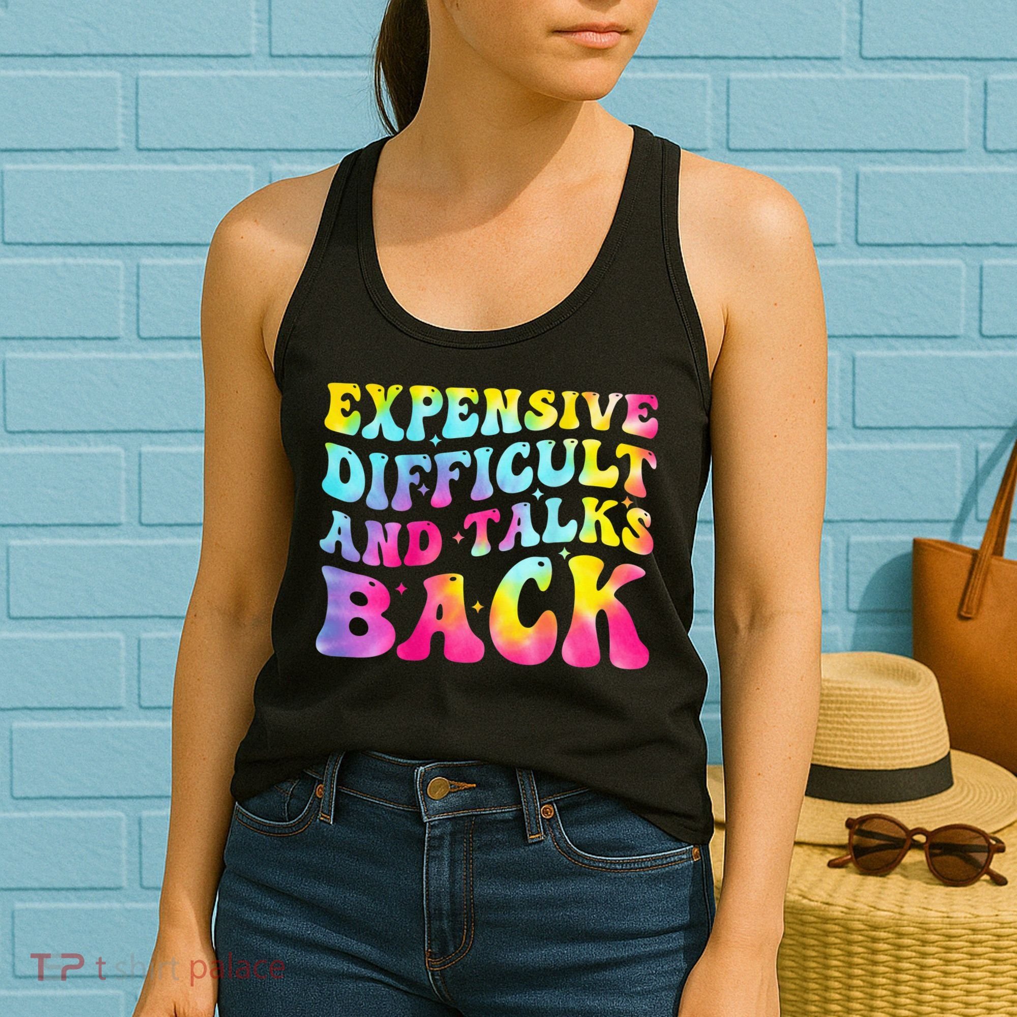 Expensive Difficult and Talks Back Groovy Mothers' Day Women's Tank Top