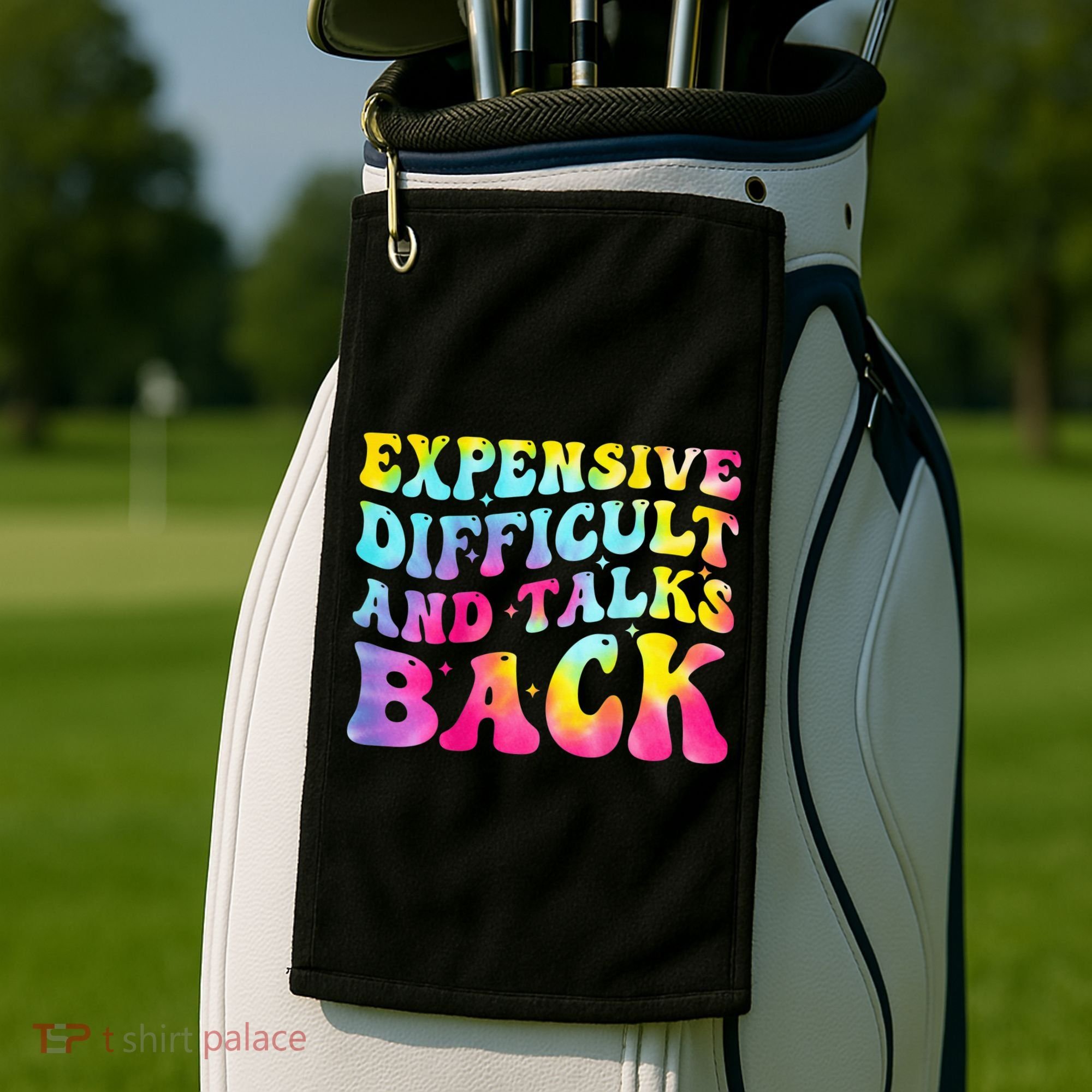 Expensive Difficult and Talks Back Groovy Mothers' Day Golf Towel