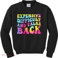 Expensive Difficult and Talks Back Groovy Mothers' Day Kids Sweatshirt thumb 0