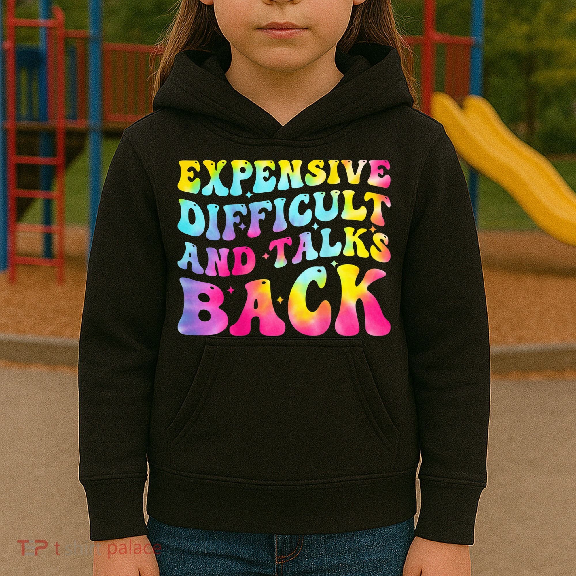 Expensive Difficult and Talks Back Groovy Mothers' Day Kids Hoodie