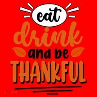 Eat Drink And Be Thankful Thanksgiving Santa Hat thumb 1