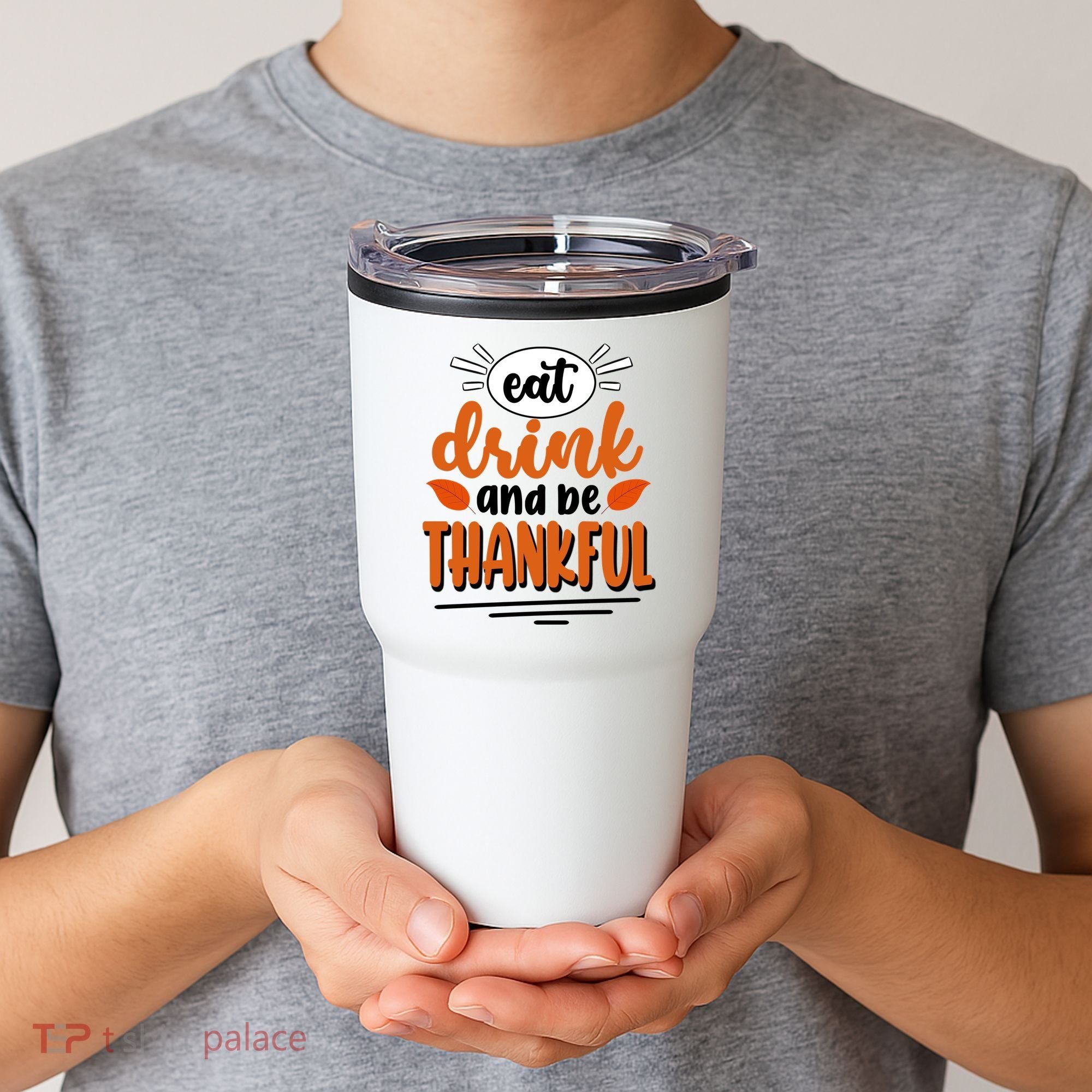Eat Drink And Be Thankful Thanksgiving Tumbler