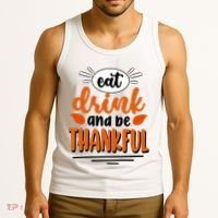 Eat Drink And Be Thankful Thanksgiving Tank Top thumb 3