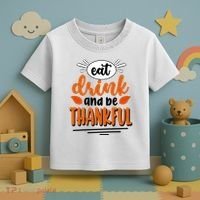Eat Drink And Be Thankful Thanksgiving Toddler T-Shirt thumb 3