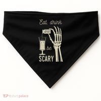 Eat Drink And Be Scary Halloween Party Design USA-Made Doggie Bandana thumb 0