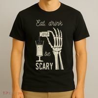 Eat Drink And Be Scary Halloween Party Design T-Shirt thumb 3