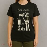 Eat Drink And Be Scary Halloween Party Design T-Shirt thumb 4