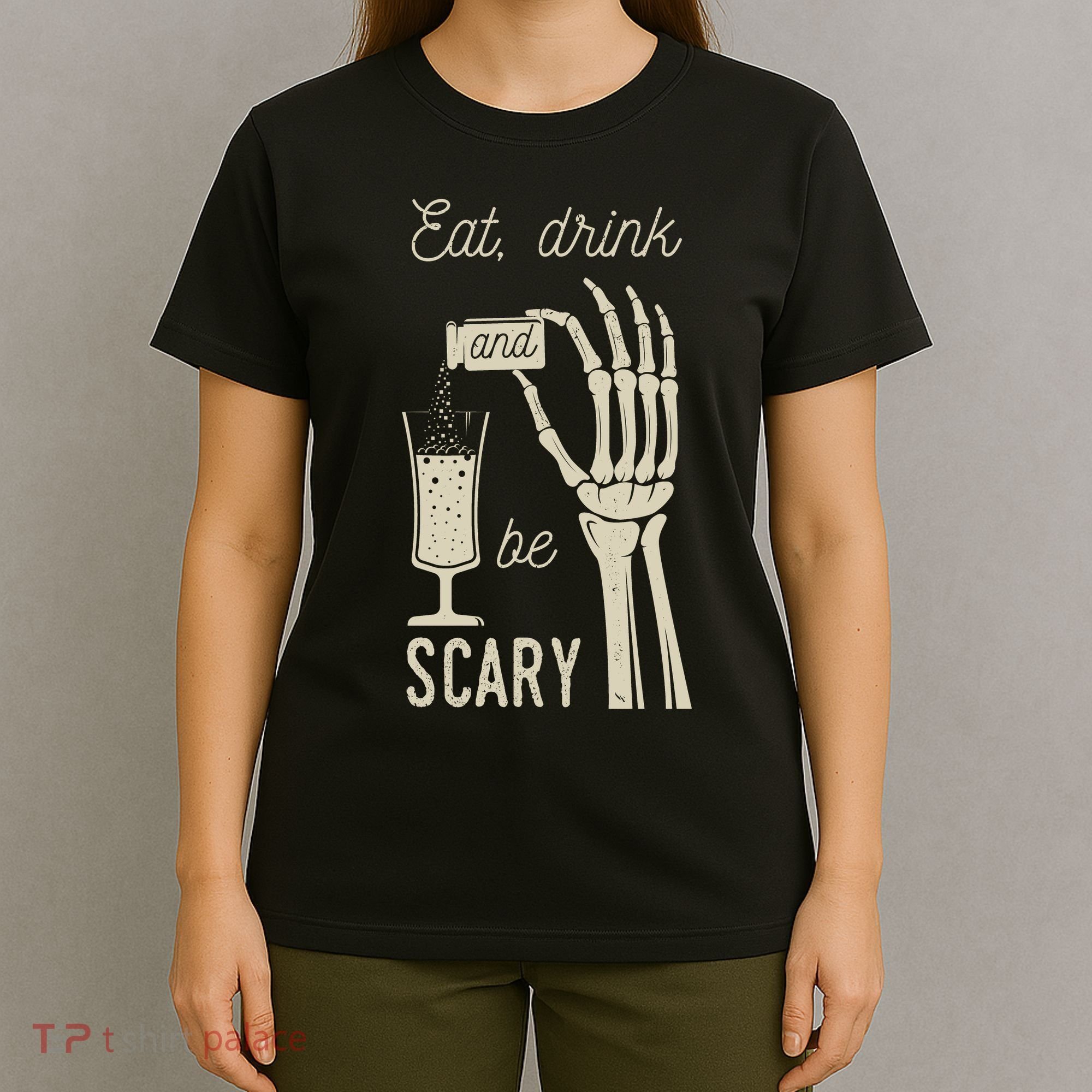 Eat Drink And Be Scary Halloween Party Design T-Shirt