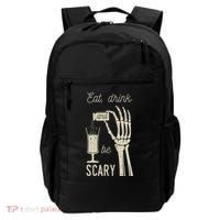 Eat Drink And Be Scary Halloween Party Design Backpack thumb 0