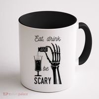 Eat Drink And Be Scary Halloween Party Design Coffee Mug thumb 1