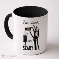 Eat Drink And Be Scary Halloween Party Design Coffee Mug thumb 0