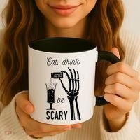 Eat Drink And Be Scary Halloween Party Design Coffee Mug thumb 3