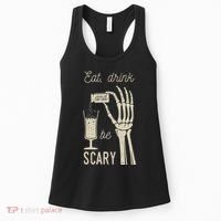Eat Drink And Be Scary Halloween Party Design Women's Tank Top thumb 0