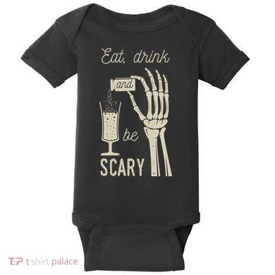 Eat Drink And Be Scary Halloween Party Design Baby Bodysuit