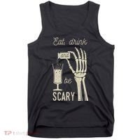 Eat Drink And Be Scary Halloween Party Design Tank Top thumb 0