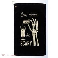Eat Drink And Be Scary Halloween Party Design Golf Towel thumb 0